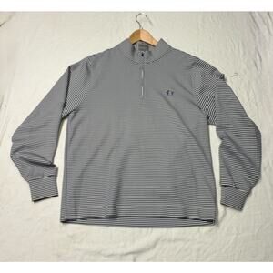 Fennec Highly Evolved 1/4 zip golf shirt Men's Medium blue / White Striped shirt